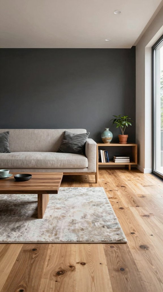 wood softens dark walls