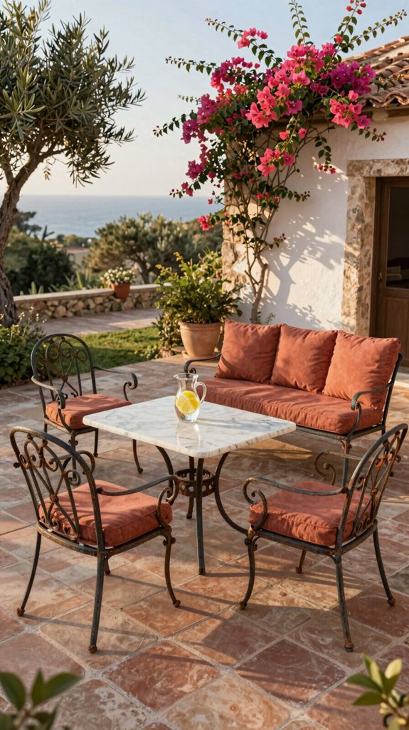 wrought iron mediterranean outdoor sets