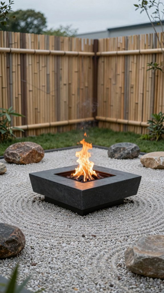 zen fire pit garden