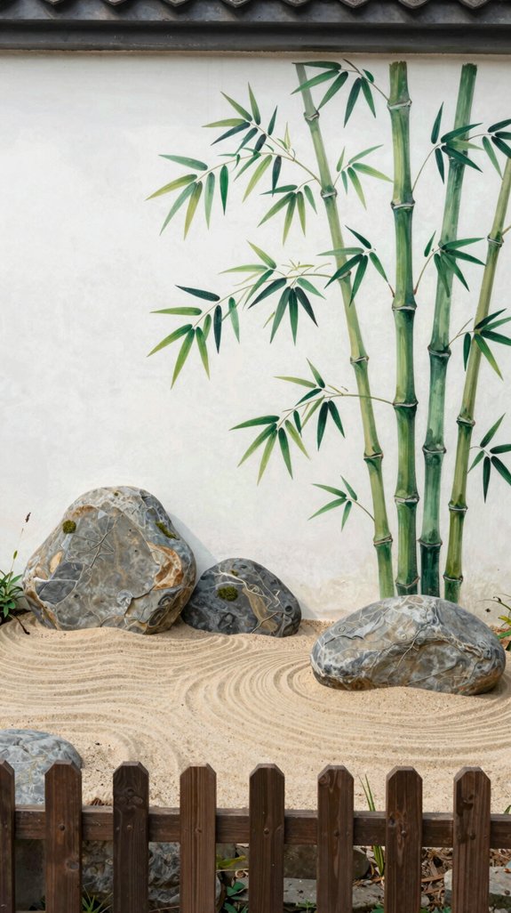 zen garden mural design