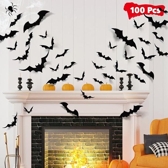 20 Best Halloween Indoor Decorations That'll Spook Even the Scariest Ghosts 4 bats halloween wall stickers