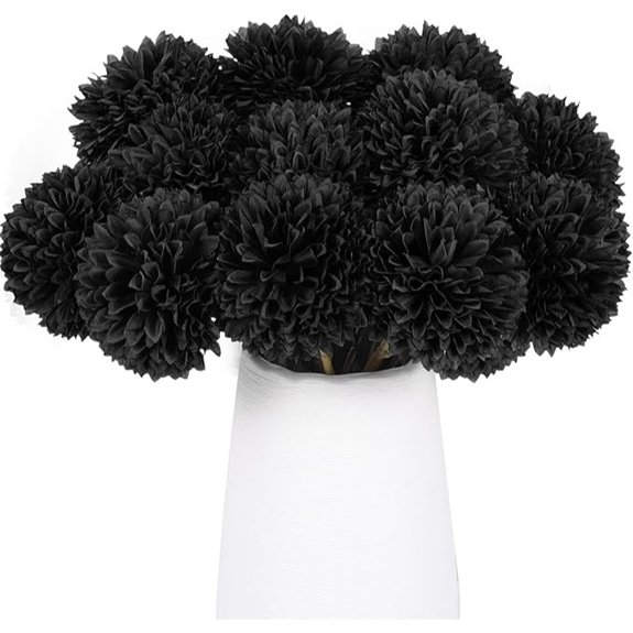 black chrysanthemums home decor