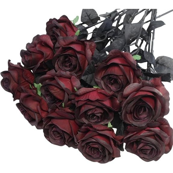 burgundy silk rose bouquet