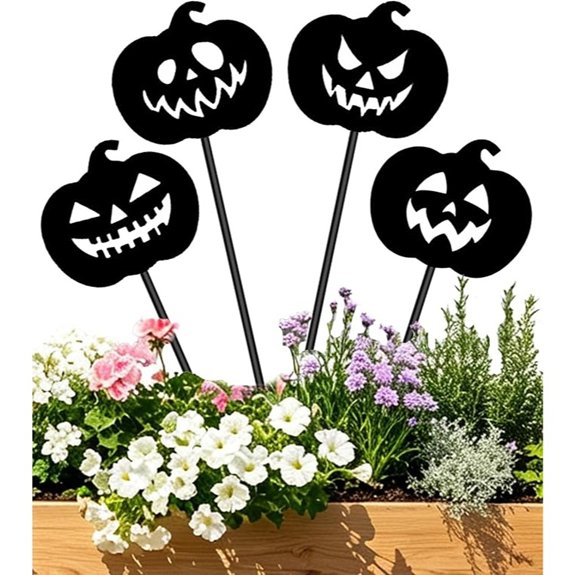 ghost themed garden stakes