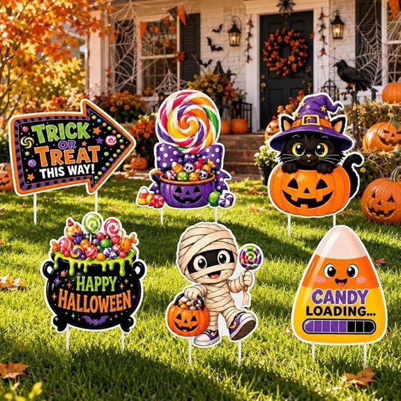 halloween candy yard signs