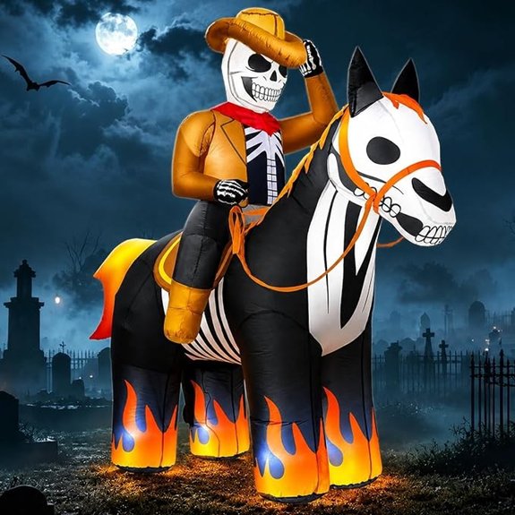 halloween skeleton cowboy inflatable