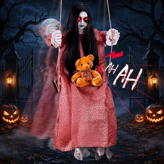hanging girl halloween decor