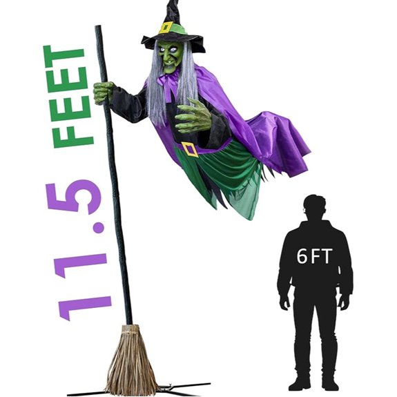 hovering witch halloween decor