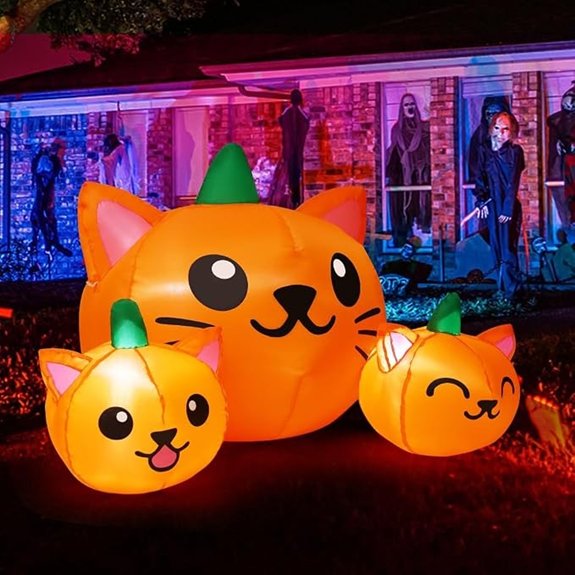 inflatable pumpkin cat