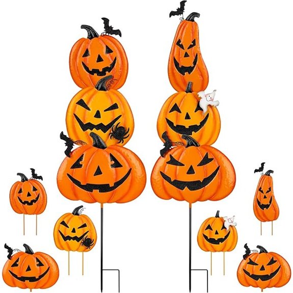 20 Best Halloween Yard Stakes That'll Spook Your Neighbors for All the Right Reasons 16 pumpkin garden stake set