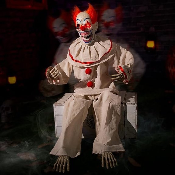sitting halloween clown animatronic
