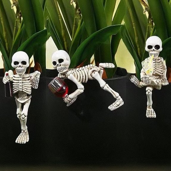 skeleton flowerpot garden statue