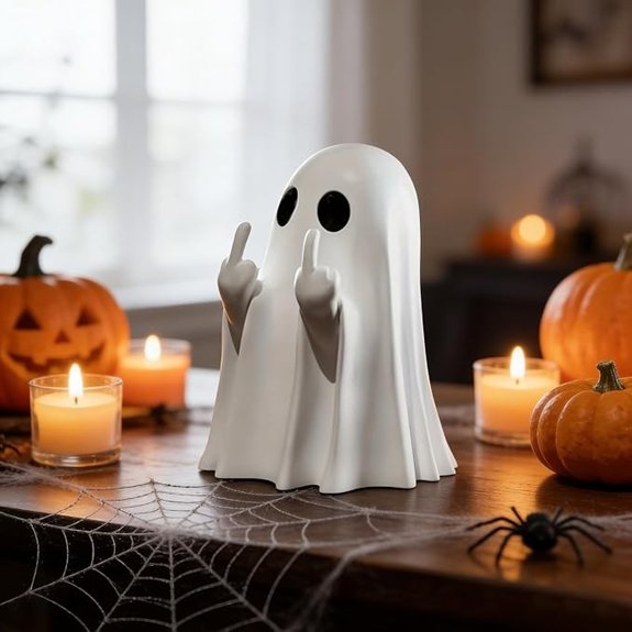 20 Best Halloween Indoor Decorations That'll Spook Even the Scariest Ghosts 13 white halloween ghost figurine