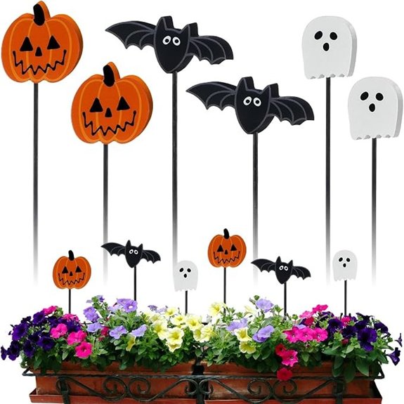 wooden halloween garden stakes