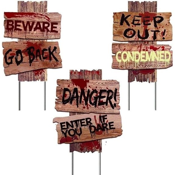 zombie vampire yard signs