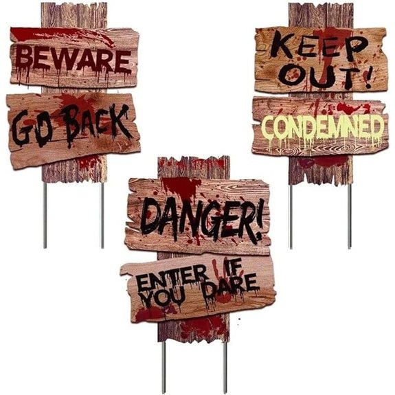 zombie vampire yard signs